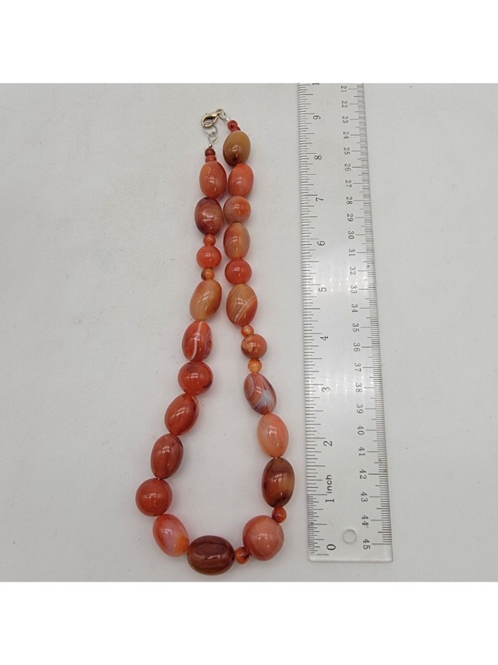 Artisan Chunky Carnelian Gemstone Polished Beaded Necklace - Picture 5 of 5